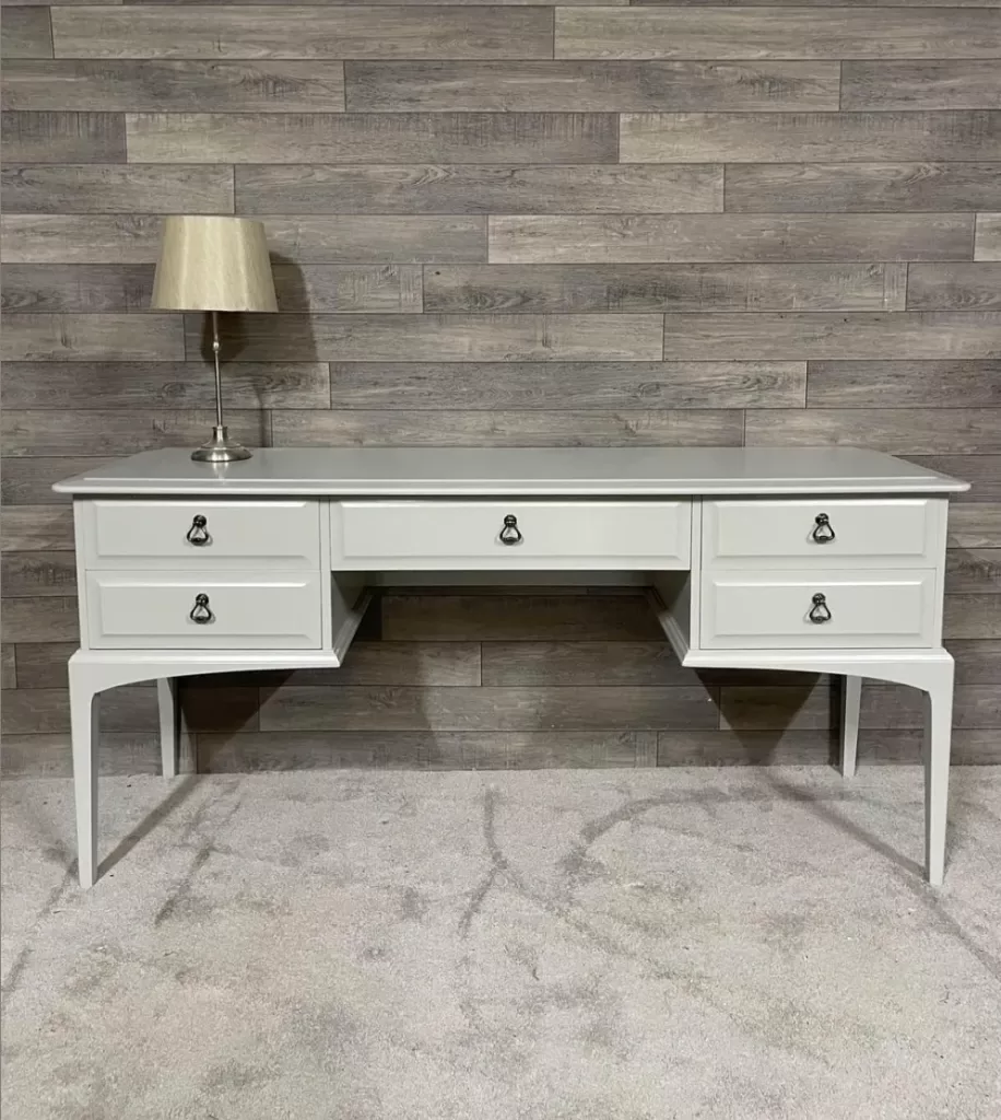 refurbished and painted dressing table/ desk in dove grey