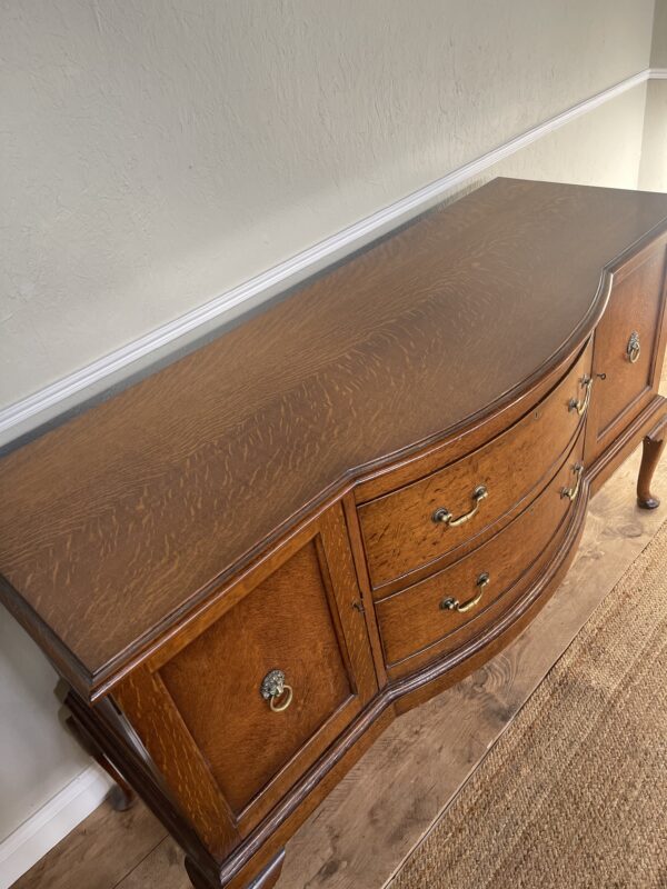 Heavy Dark Oak Sideboard Sustainable Refurbished Furniture By HDS
