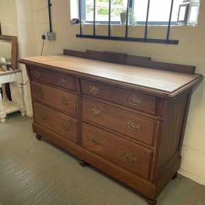Wide Solid Oak Chest Of Drawers