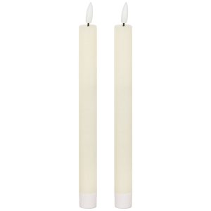 Luxe Collection Natural Glow S/ 2 Ivory LED Dinner Candles