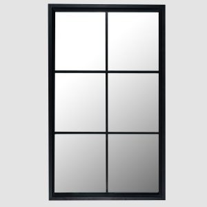 Black Wood Large Window Mirror