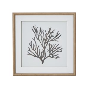 Reef Coral Art Mounted In Beaded Frame