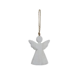 Whitewashed Rustic Hanging Angel