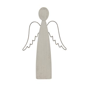 Large Whitewashed Rustic Standing Angel