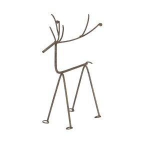 Medium Rustic Metal Reindeer On Stand