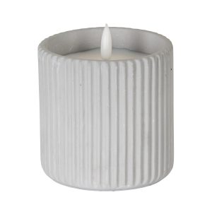 Luxe Collection Natural Glow Chalk Ribbed Large Led Candle