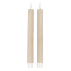 Luxe Collection Natural Glow Taupe  Ribbed Taper Candles