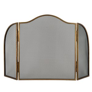 Antiqued Brass Fire Screen