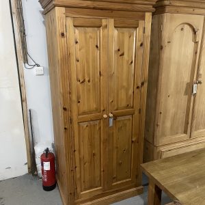 Full Length Solid Pine Double Wardrobe
