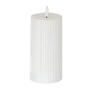 Luxe Collection Natural Glow 3x6 Textured Ribbed LED Candle