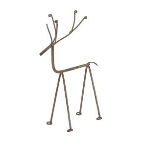 Rustic Metal Reindeer On Stand