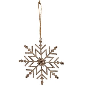 Rustic Hanging Ice Snowflake Decoration