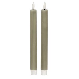 Luxe Collection Natural Glow Sage  Ribbed Taper Candles