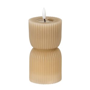 Luxe Collection Natural Glow 2.75x6 Stone Carved LED Candle