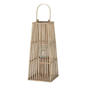 Medium Silo Wicker Lantern With Glass Holder