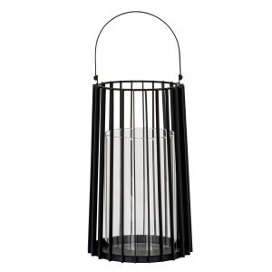 Lynk Large Lantern With Handle And Glass Candle Holder