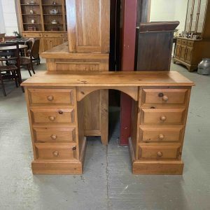 Solid Pine Double Pedestal Desk/Dressing Table