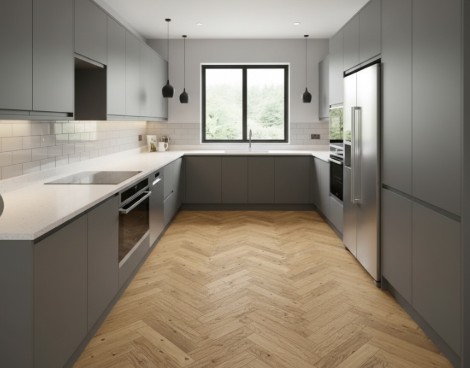 Rustic Oak Herringbone Natural Brushed & Oiled Flooring (20mm x 90mm Engineered) - Image 3