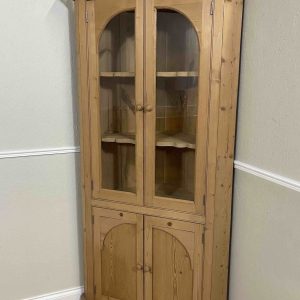 Solid Pine Glazed Corner Cabinet