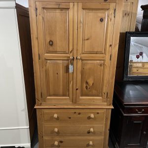 Solid Pine Double Wardrobe (Splits into two sections)