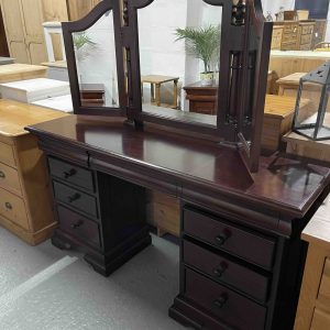 Sleigh Style Double Pedestal Dressing Table