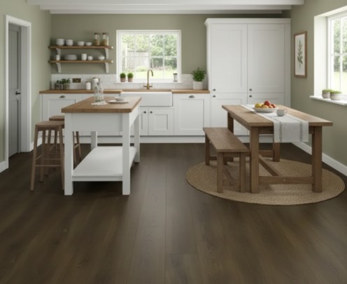 Chocolate Brown Vinyl Flooring (Luxury Rigid Core Click Plank) - Image 3