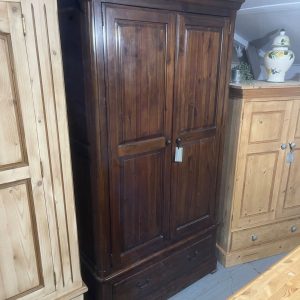 Mahogany Stained Double Wardrobe Single Drawer